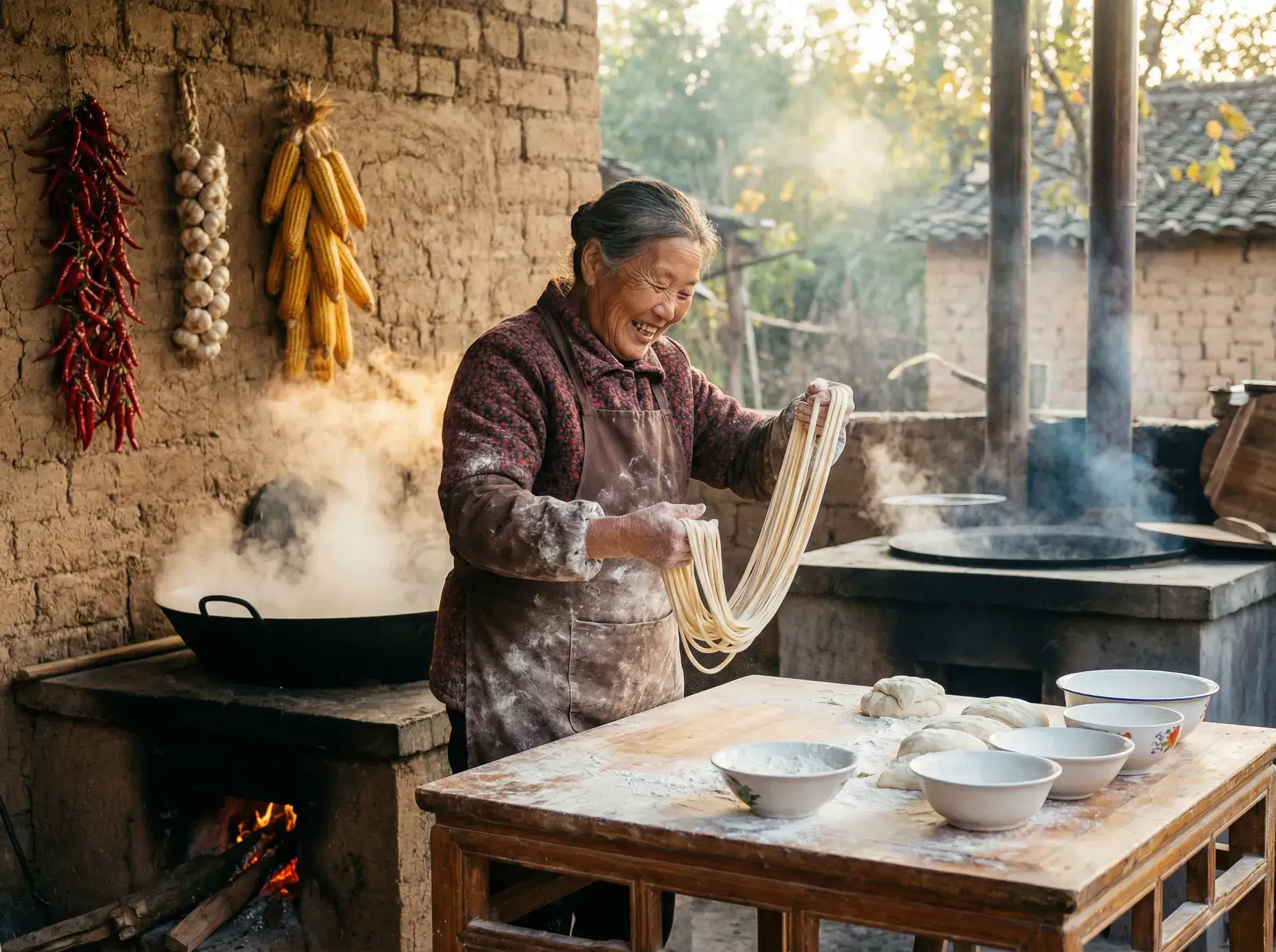 农家大嫂手擀面 - 晚上睡不着看点害羞的东西 乡村美食